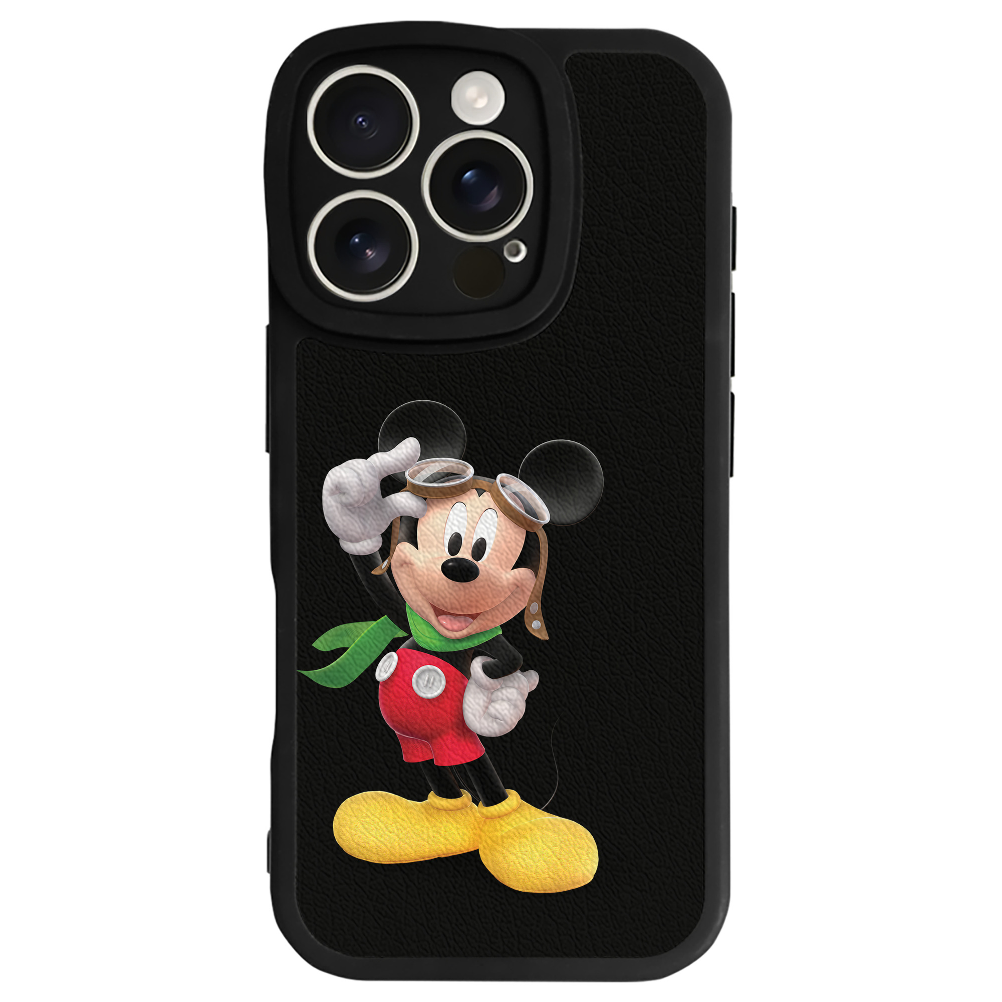 （画像用） ミッキーマウス Mickey Mouse 【iPhone 16シリーズ対応】シリコンスマホケース（レザー調） 材質：シリコン